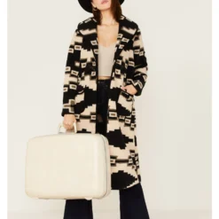 Tasha Polizzi Women's Becket Southwestern Print Sherpa Blanket Coat