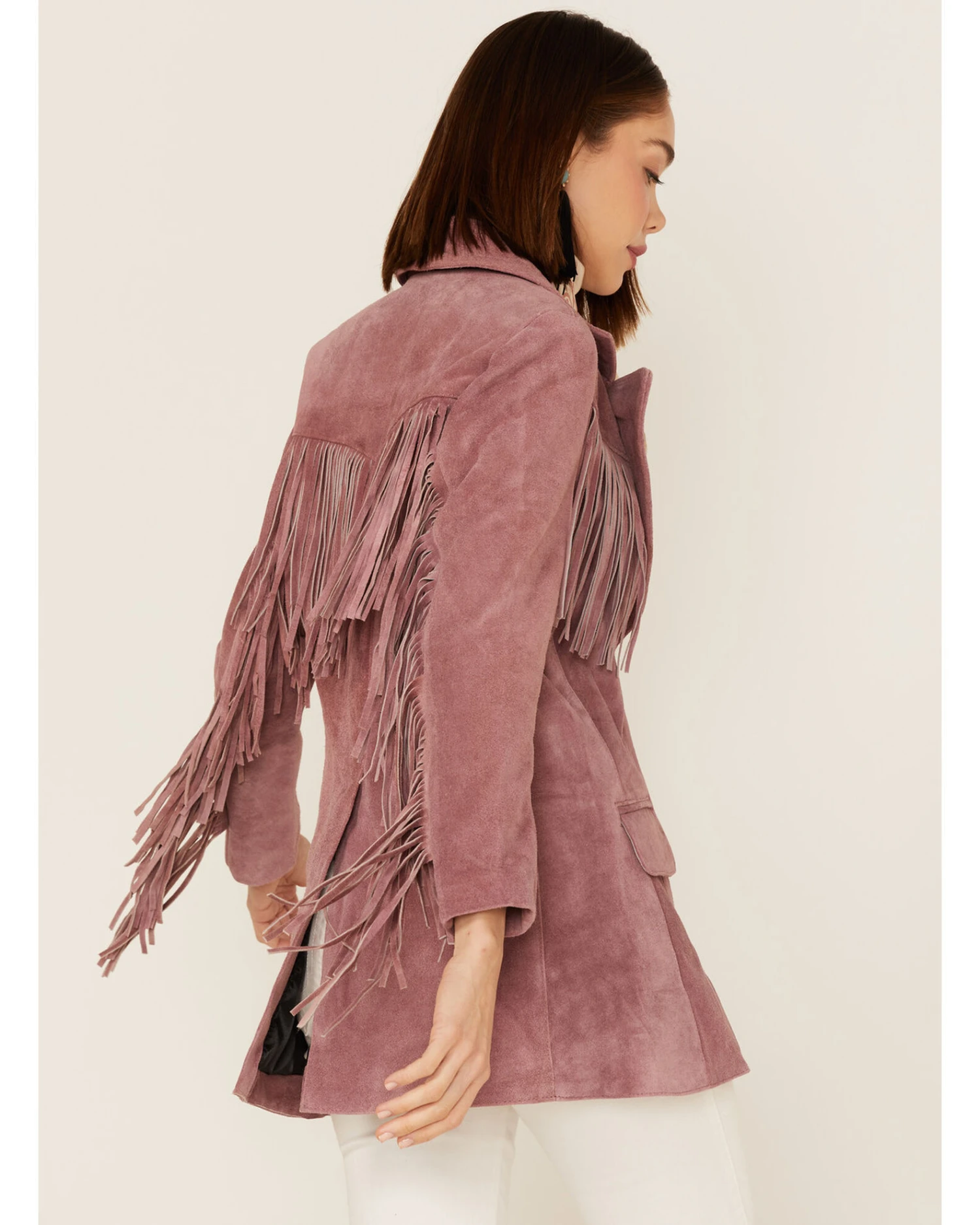 Understated Leather Women's Marlboro Fringe Blazer Jacket 4 Understated Leather Women's Marlboro Fringe Blazer Jacket - Image 4