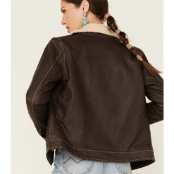 Wrangler Women's Shearing Collar Leather Jacket 7 Wrangler Women's Shearing Collar Leather Jacket -Default Template 4 2000377465 200 P4