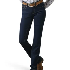 Ariat Women's R.E.A.L. Dark Wash Mid Rise Ella Stretch Straight Jeans