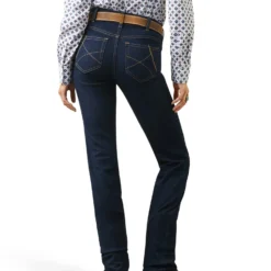 Ariat Women's R.E.A.L. Dark Wash Mid Rise Ella Stretch Straight Jeans -Default Template 4 2000377690 400 P3