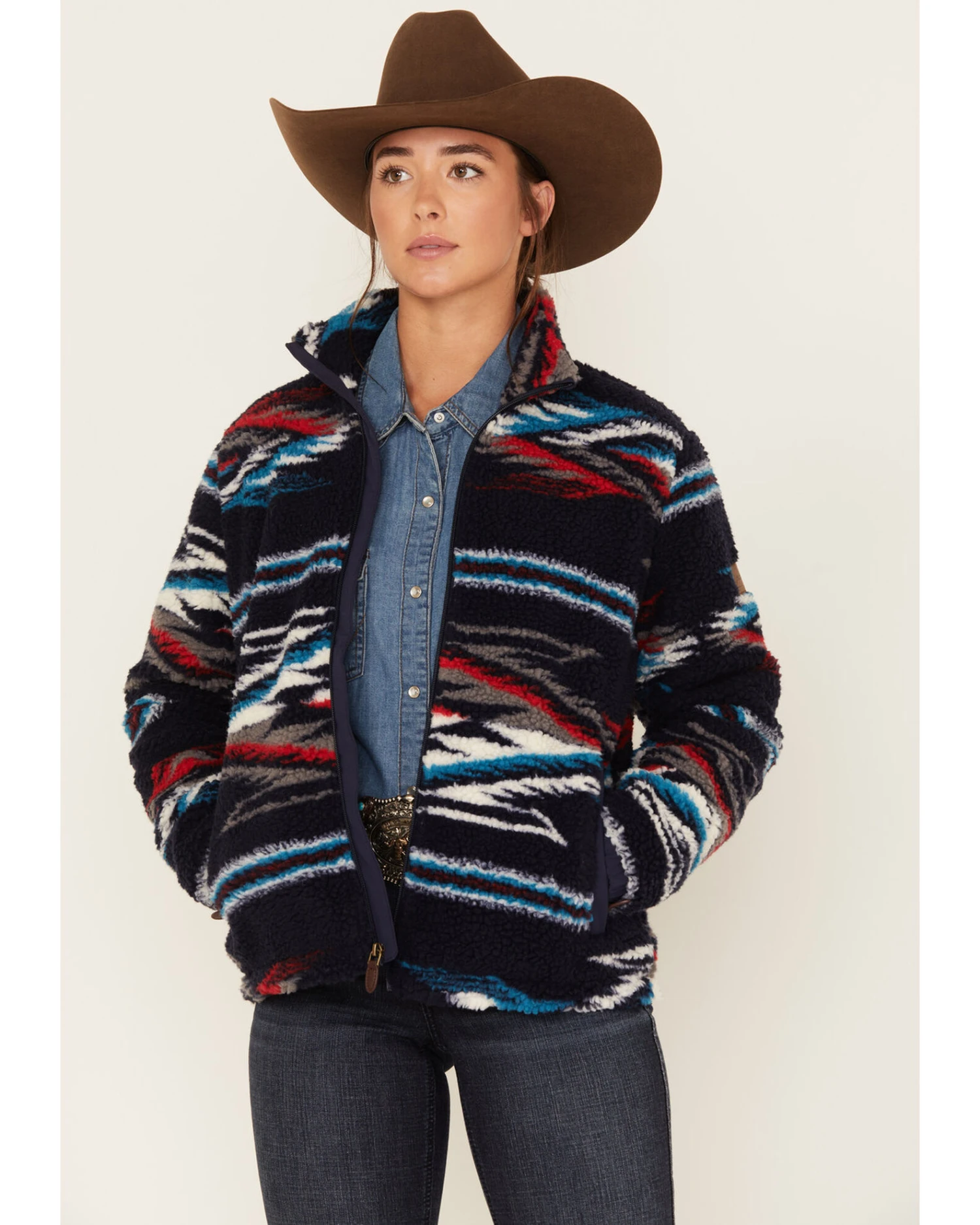 Ariat Women's Chimayo Southwestern Sherpa Jacket 1 Ariat Women's Chimayo Southwestern Sherpa Jacket