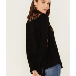 Stetson Women's Floral Embroidered Long Sleeve Snap Western Shirt -Default Template 4 2000378241 001 P4