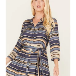 Stetson Women's Serape Stripe Print Long Sleeve Midi Dress -Default Template 4 2000378246 400 P3