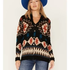 Cotton & Rye Women's Southwestern Print Knit Cardigan Sweater