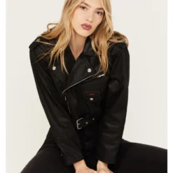 Wrangler X Fender Women's Cropped Moto Jacket