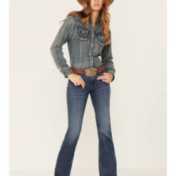 Wrangler Retro Women's Dark Wash Mid Rise Mae Trouser Jeans