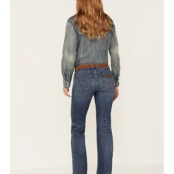 Wrangler Retro Women's Dark Wash Mid Rise Mae Trouser Jeans 6 Wrangler Retro Women's Dark Wash Mid Rise Mae Trouser Jeans -Default Template 4 2000380199 400 P3