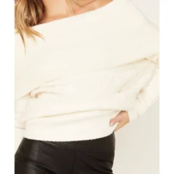 Shyanne Women's Off The Shoulder Cable Knit Sweater -Default Template 4 2000380628 105 P3