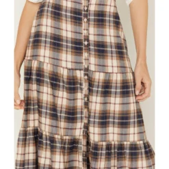 Cleo + Wolf Women's Plaid Print Button Front Midi Skirt 7 Cleo + Wolf Women's Plaid Print Button Front Midi Skirt -Default Template 4 2000380778 681 P3