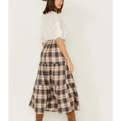 Cleo + Wolf Women's Plaid Print Button Front Midi Skirt 9 Cleo + Wolf Women's Plaid Print Button Front Midi Skirt -Default Template 4 2000380778 681 P5