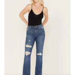 Idyllwind Women's Navaho Dark Wash High Risin' Distressed Bootcut Jeans