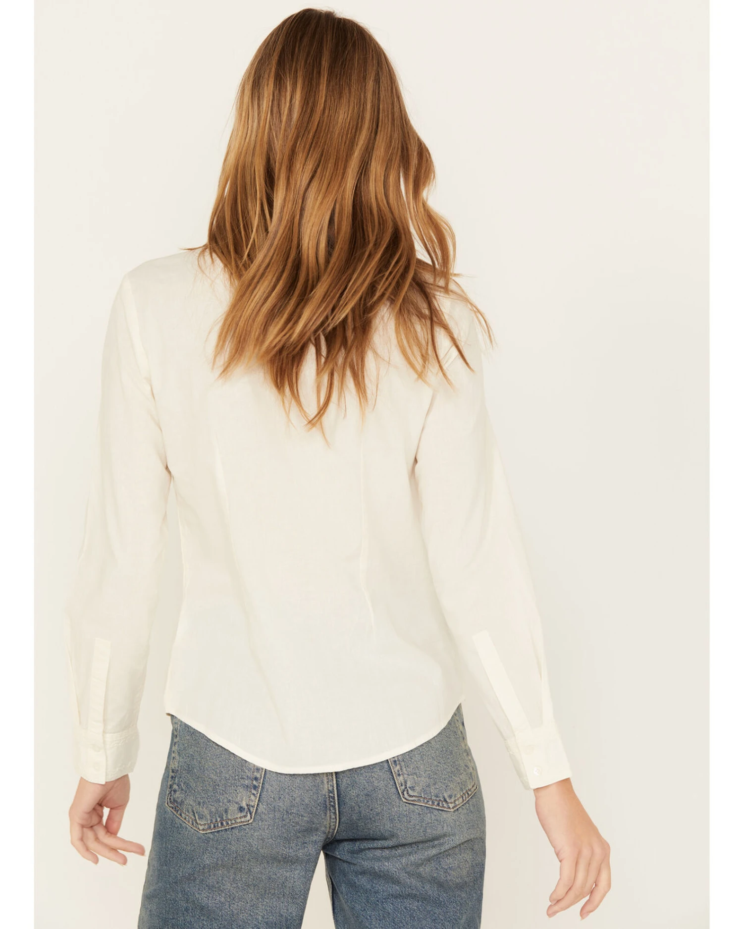 Shyanne Women's Floral Embroidered Long Sleeve Button-Down Western Shirt 4 Shyanne Women's Floral Embroidered Long Sleeve Button-Down Western Shirt - Image 4