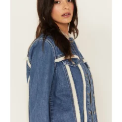 Idyllwind Women's Medium Wash Sherpa-Lined Denim Jacket -Default Template 4 2000382095 414 P3