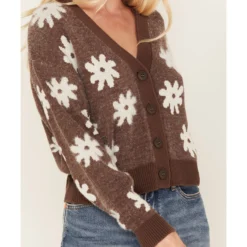 Beyond The Radar Women's Daisy Flower Print Knit Cardigan 6 Beyond The Radar Women's Daisy Flower Print Knit Cardigan -Default Template 4 2000382200 200 P3