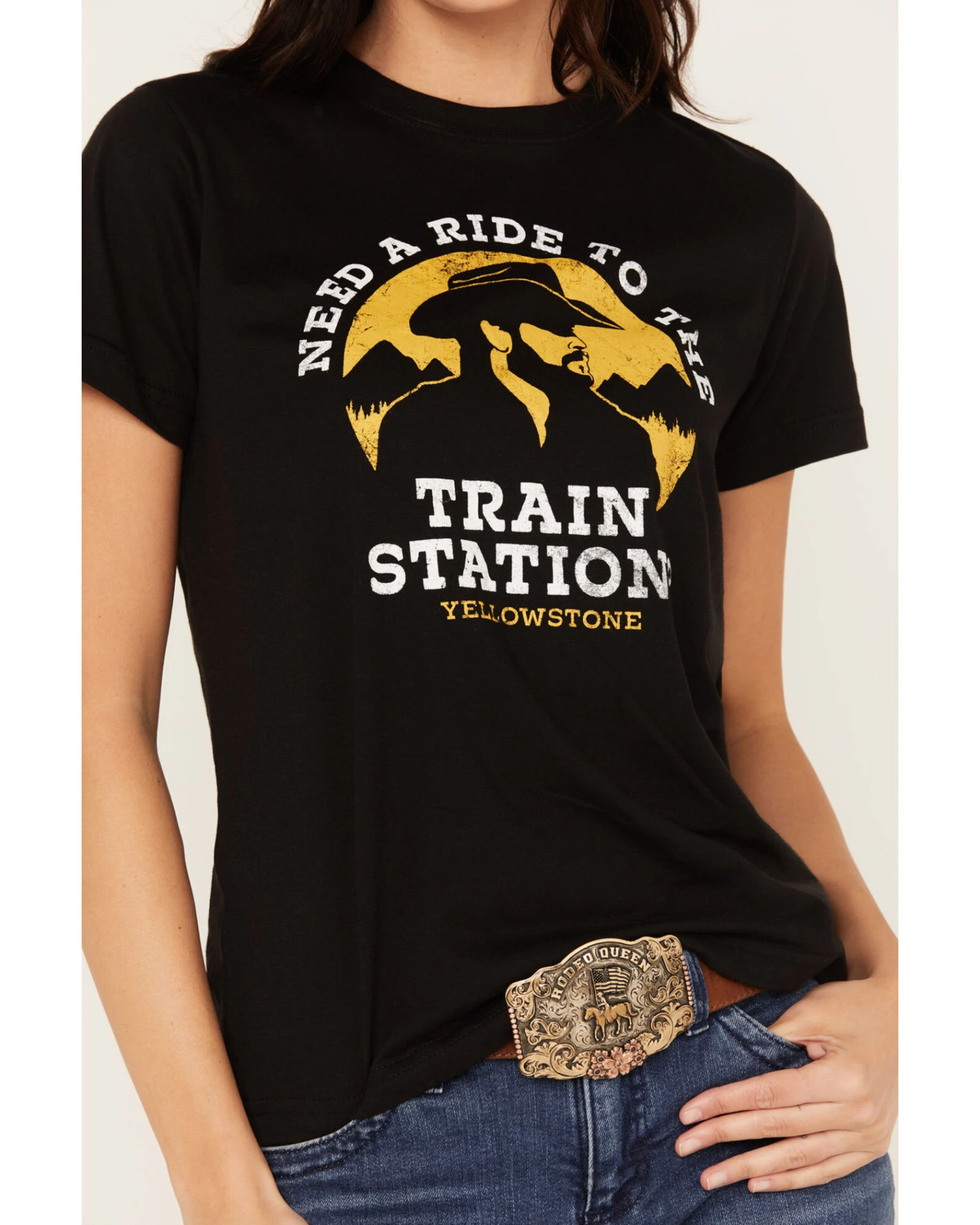 Changes Women's Yellowstone Train Station Short Sleeve Graphic Tee 3 Changes Women's Yellowstone Train Station Short Sleeve Graphic Tee - Image 3