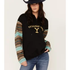 Changes Women's Serape Striped Yellowstone Hoodie
