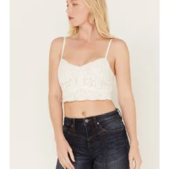 Shyanne Women's Mesh Embroidered Bandeau Tank Top