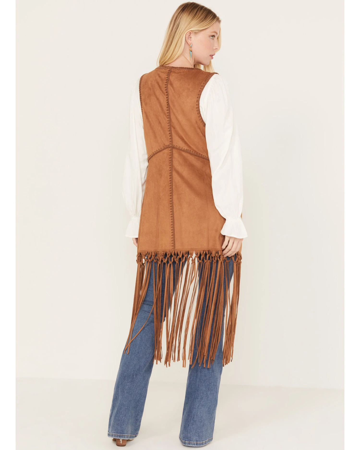 Shyanne Women's Faux Suede Fringe Vest 4 Shyanne Women's Faux Suede Fringe Vest - Image 4