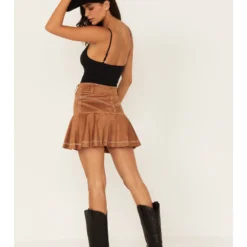 Shyanne Women's Faux Suede Ruffle Skirt -Default Template 4 2000382837 200 P4