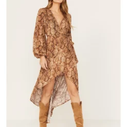 Shyanne Women's Snake Print Ruffle Dress