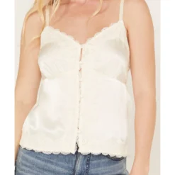 Shyanne Women's Button Front Lace Trimmed Tank Top -Default Template 4 2000382863 110 P3