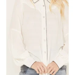 Idyllwind Women's Judson Blanket Stitch Textured Button-Down Woven Shirt -Default Template 4 2000382976 100 P3