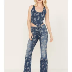 Idyllwind Women's High Risin Floral Drive Flare Jeans