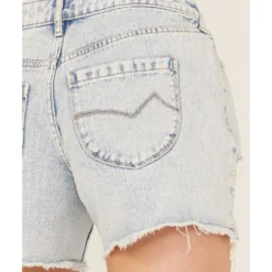 Cleo + Wolf Women's Light Wash Mid Rise Denim Distressed Shorts -Default Template 4 2000383231 412 P4