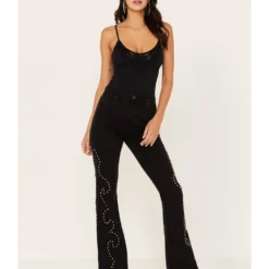 Idyllwind Women's Alameda High Risin Studded Stretch Flare Jeans