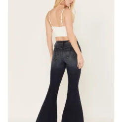 Shyanne Women's Dark Wash Mid Rise Slit Boot Cut Jeans -Default Template 4 2000383359 415 P3