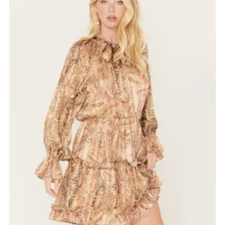 Miss Me Women's Print Ruffle Dress