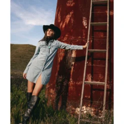 Wrangler Retro Women's Light Wash Denim Shirt Dress