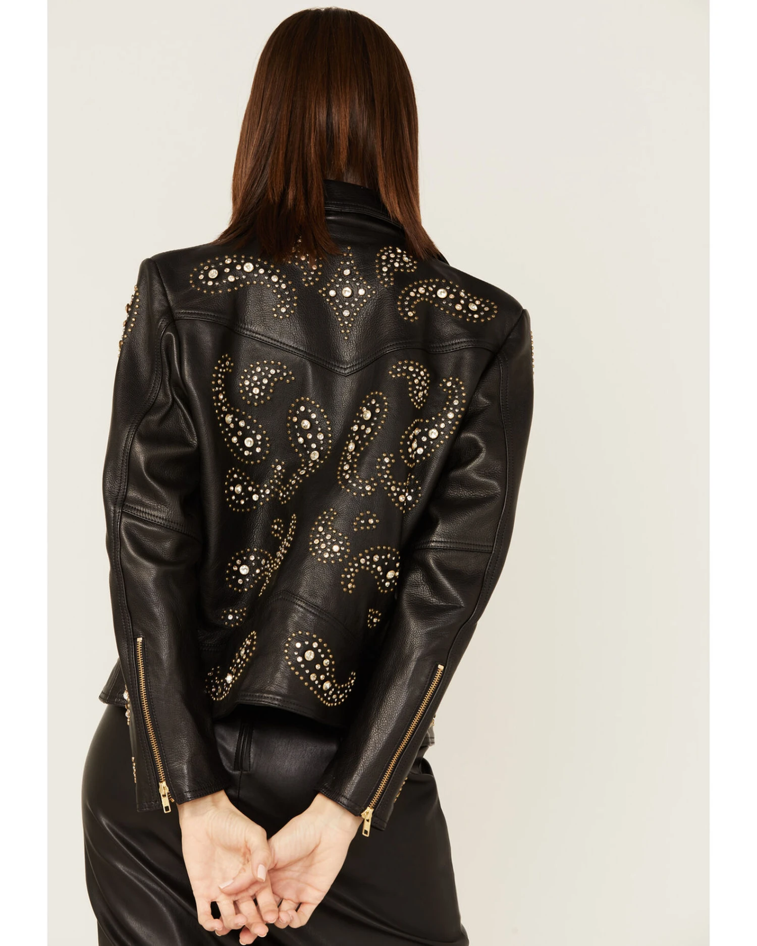 Boot Barn X Understated Leather Rhinestone Leather Moto Jacket 5 Boot Barn X Understated Leather Rhinestone Leather Moto Jacket - Image 5