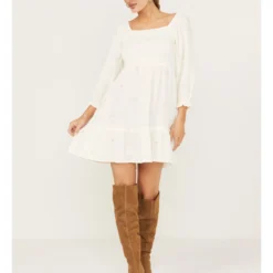 Jolt Women's Long Sleeve Smocked Dress