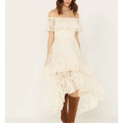 Shyanne Women's Off-Shoulder Tiered Lace Dress