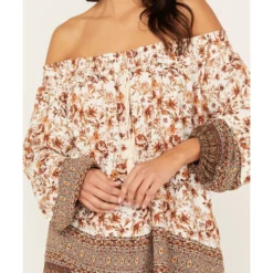 Wild Moss Women's Floral Border Peasant Top -Default Template 4 2000387387 103 P3