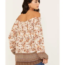 Wild Moss Women's Floral Border Peasant Top -Default Template 4 2000387387 103 P4