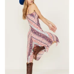 Wild Moss Women's Multi Print Hanky Hem Midi Dress -Default Template 4 2000387400 900 P4