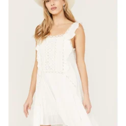 Wild Moss Women's Crochet Trim Dress