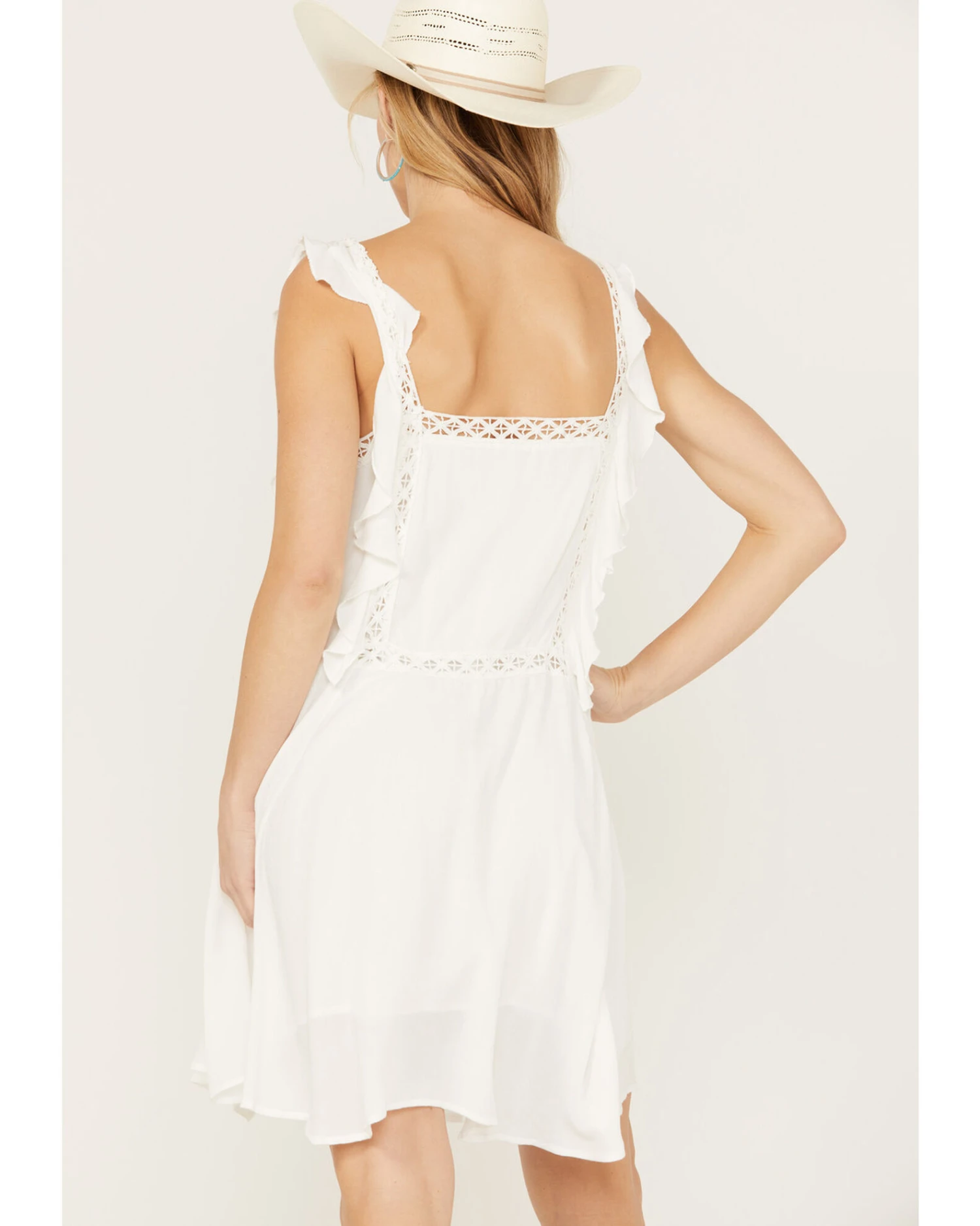 Wild Moss Women's Crochet Trim Dress 4 Wild Moss Women's Crochet Trim Dress - Image 4