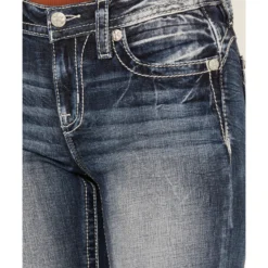 Miss Me Women's Dark Wash Mid Rise Double Horseshoe Stretch Bootcut Jeans 7 Miss Me Women's Dark Wash Mid Rise Double Horseshoe Stretch Bootcut Jeans -Default Template 4 2000388615 401 P4