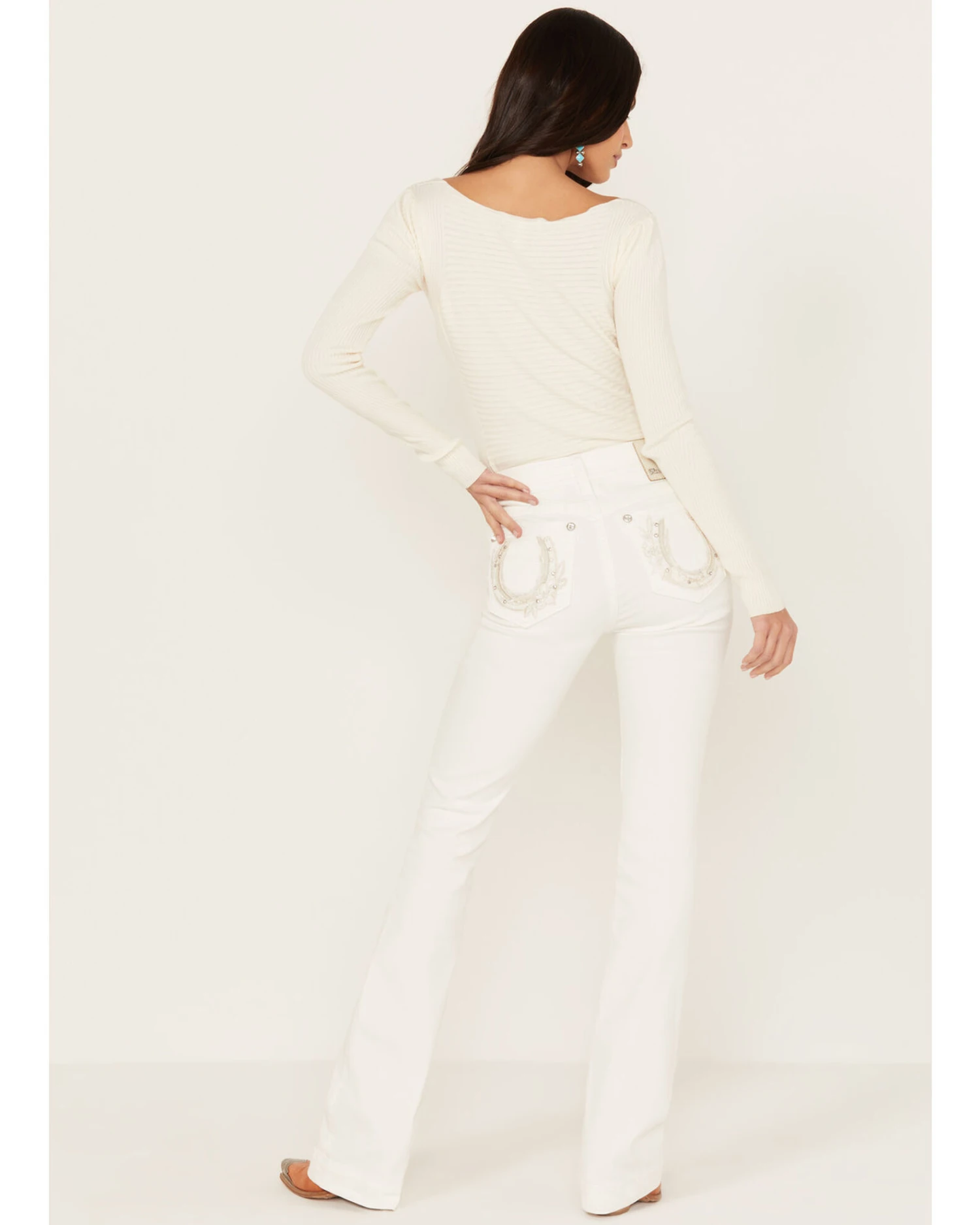 Miss Me Women's Mid Rise Dreamcatcher Bootcut Jeans 1 Miss Me Women's Mid Rise Dreamcatcher Bootcut Jeans