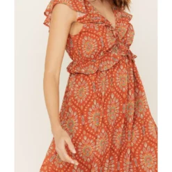 Flying Tomato Women's Ruffle Trim Printed Maxi Dress -Default Template 4 2000388700 220 P3