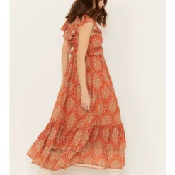 Flying Tomato Women's Ruffle Trim Printed Maxi Dress -Default Template 4 2000388700 220 P4