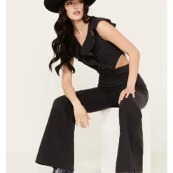 Flying Tomato Women's On The Way Denim Jumpsuit 