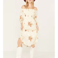 Wild Moss Women's Jacquard Smocked Front Dress