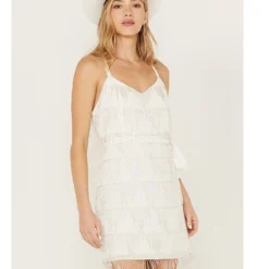 Wonderwest Women's Beaded Fringe Dress