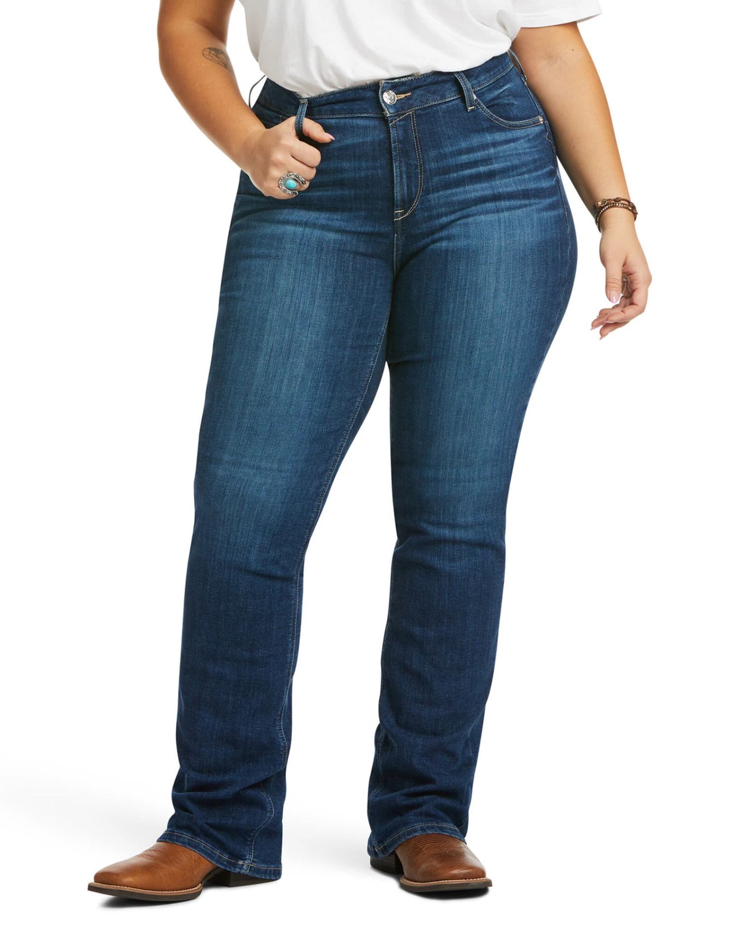 Ariat Women's R.E.A.L Perfect Rise Abby Stretch Straight Mackenzie Jeans - Plus 1 Ariat Women's R.E.A.L Perfect Rise Abby Stretch Straight Mackenzie Jeans - Plus