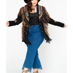 Liberty Wear Black Fringe Leather Jacket - Plus 11 Liberty Wear Black Fringe Leather Jacket - Plus -Default Template 4 225D94 89 P6